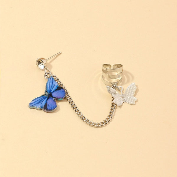 Womens Fashion Butterfly Clip Pierced Earrings - Crosses Butterflies, Different Varieties