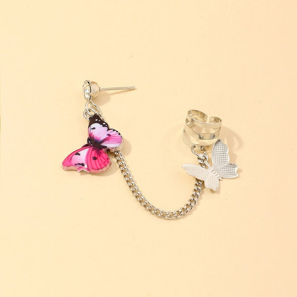 Womens Fashion Butterfly Clip Pierced Earrings - Crosses Butterflies, Different Varieties