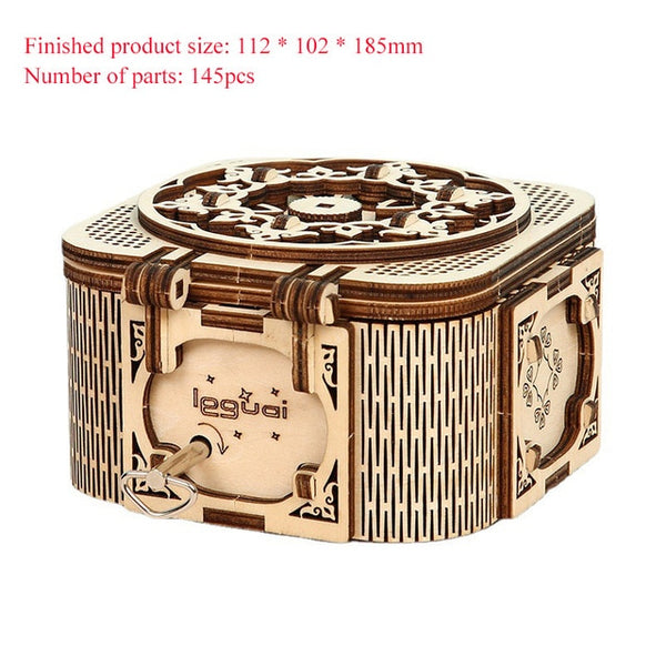 DIY Wooden Puzzle Assembly Kits - Ships, Music Box, Train and more