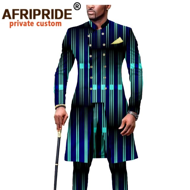 Mens Dashikis - Printed Jacket & Ankara Pants