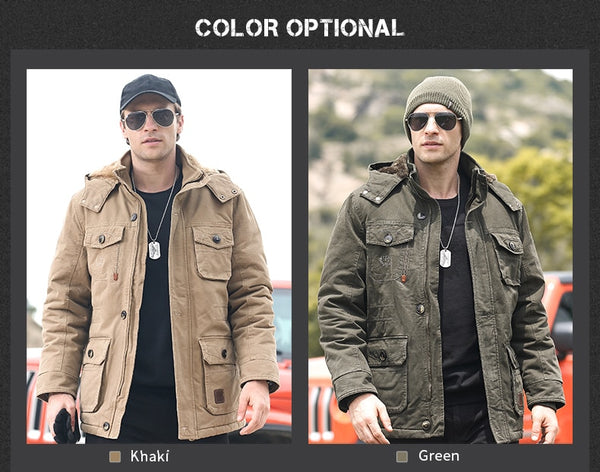Mens Winter Military Jacket w Cargo Pockets