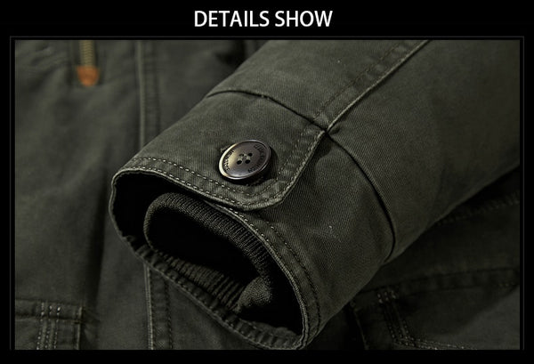 Mens Winter Military Jacket w Cargo Pockets