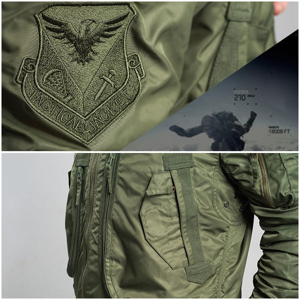 Mens Tactical Military Bomber Jacket Windproof Multipockets