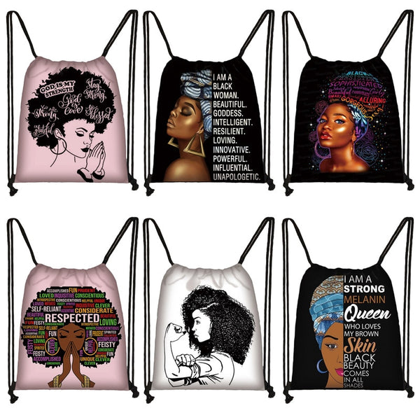 Women/Girls African Drawstring Backpack