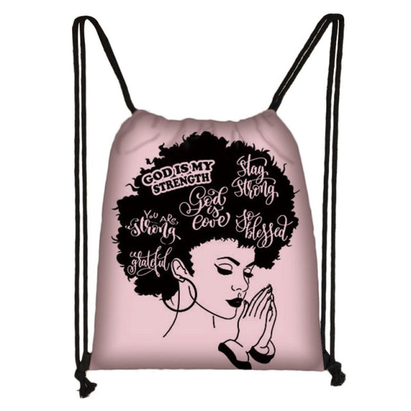 Women/Girls African Drawstring Backpack