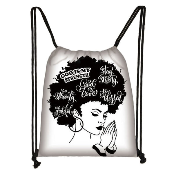 Women/Girls African Drawstring Backpack