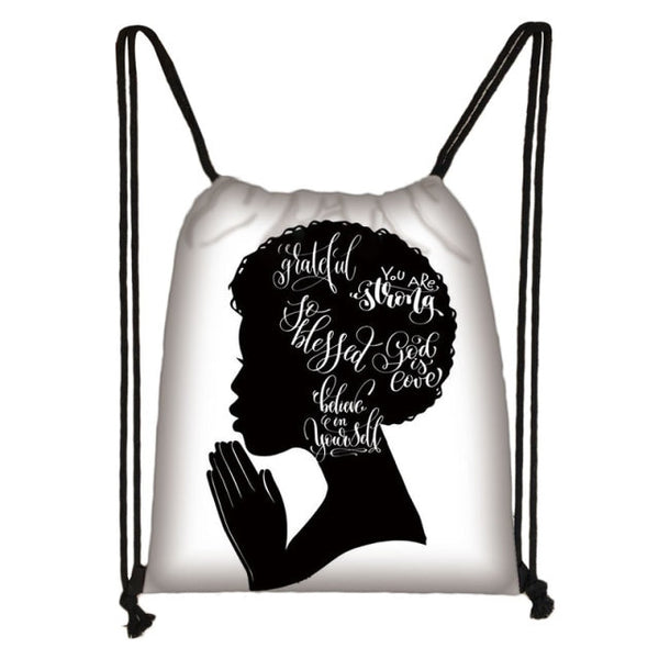 Women/Girls African Drawstring Backpack