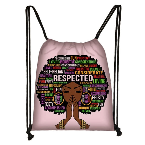 Women/Girls African Drawstring Backpack