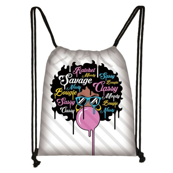 Women/Girls African Drawstring Backpack