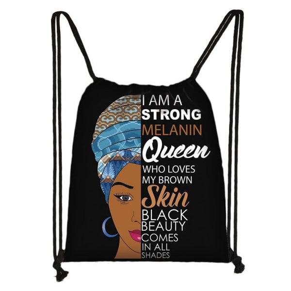 Women/Girls African Drawstring Backpack