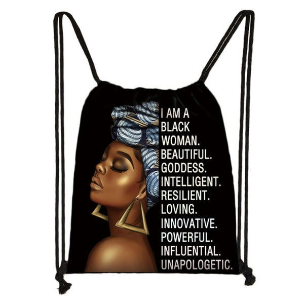 Women/Girls African Drawstring Backpack