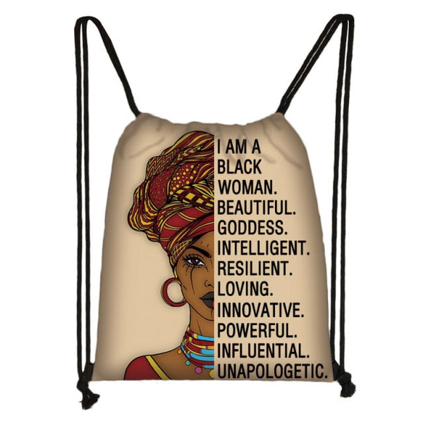 Women/Girls African Drawstring Backpack