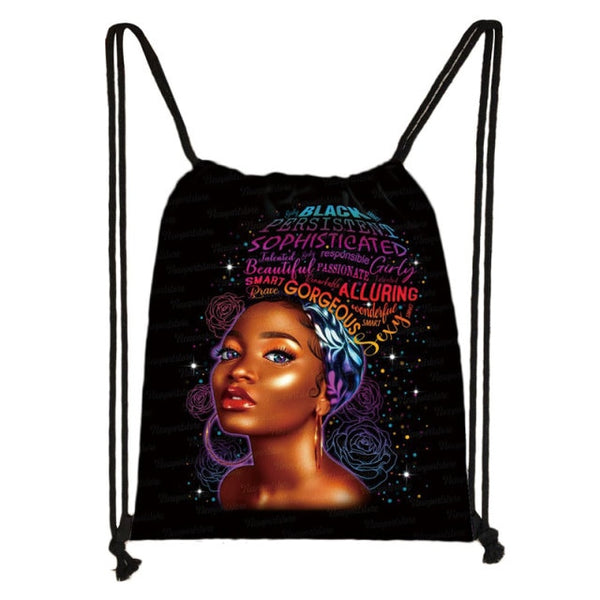Women/Girls African Drawstring Backpack