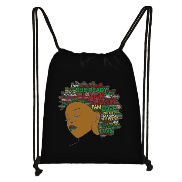 Women/Girls African Drawstring Backpack