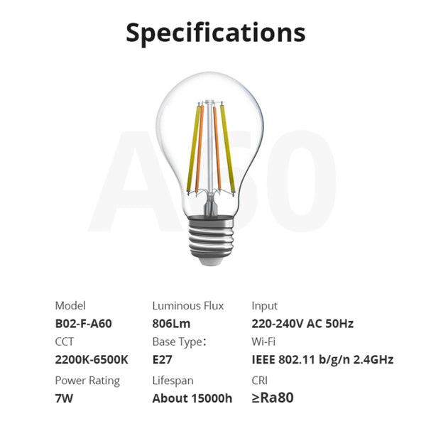 SONOFF Smart WiFi LED Filament Bulb Dimmable