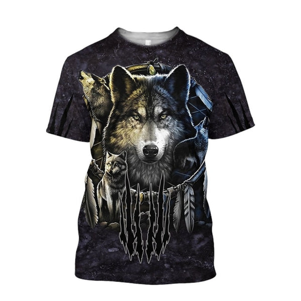 3D T-Shirts - Indians and Ferocious Wolves