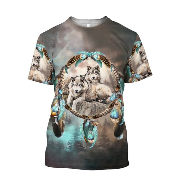 3D T-Shirts - Indians and Ferocious Wolves