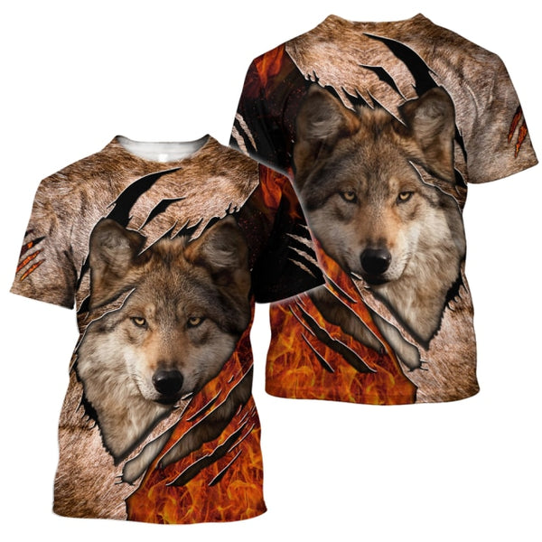 3D T-Shirts - Indians and Ferocious Wolves