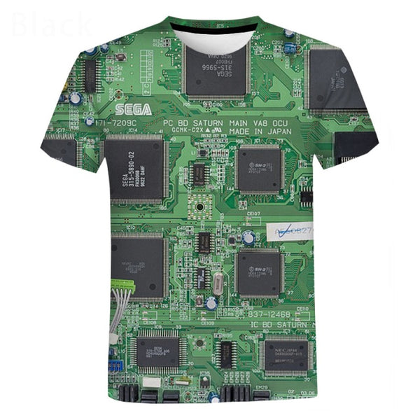3D Electronic Chip Print T-shirts