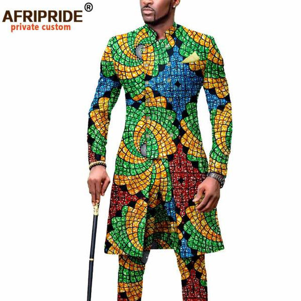 Mens Dashikis - Printed Jacket & Ankara Pants