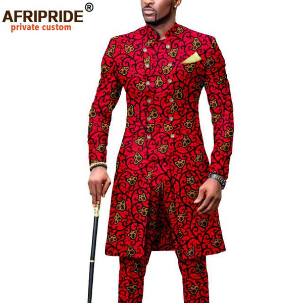 Mens Dashikis - Printed Jacket & Ankara Pants