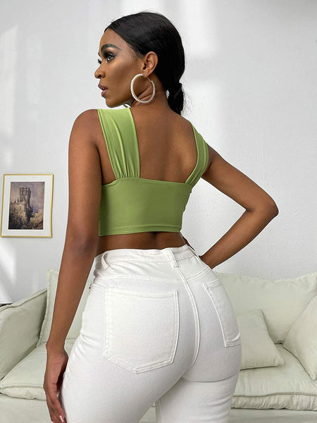 Womens Sexy Criss Cross Sleeveless Cutout Front Tops