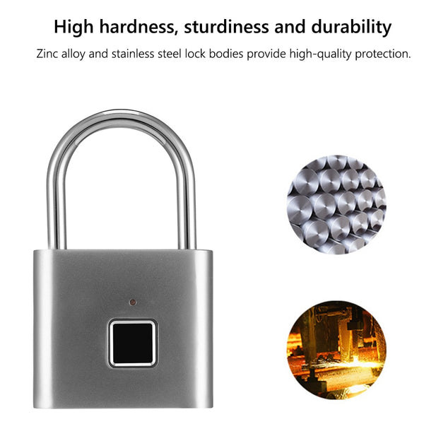 Smart Rechargeable Biometric Thumbprint Door Padlocks