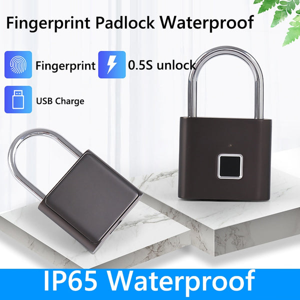 Smart Rechargeable Biometric Thumbprint Door Padlocks