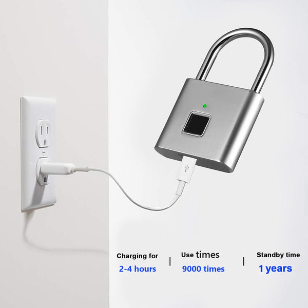 Smart Rechargeable Biometric Thumbprint Door Padlocks