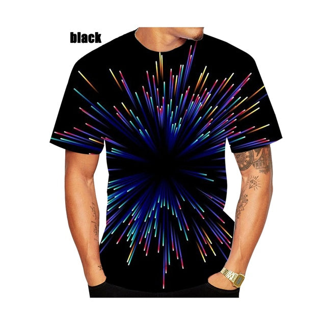 Mens and Womens 3D Print T-Shirt Vertigo Hypnotic Illusion Art