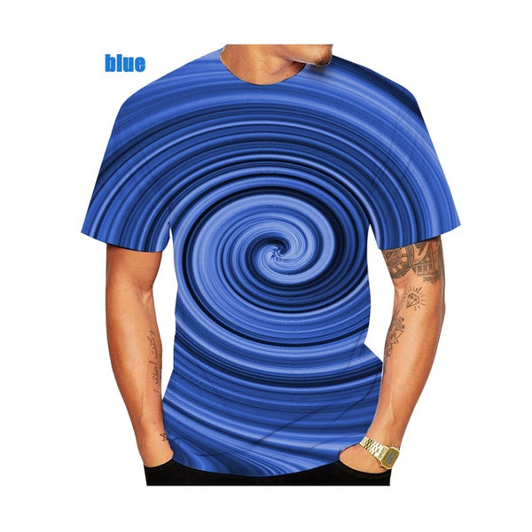 Mens and Womens 3D Print T-Shirt Vertigo Hypnotic Illusion Art