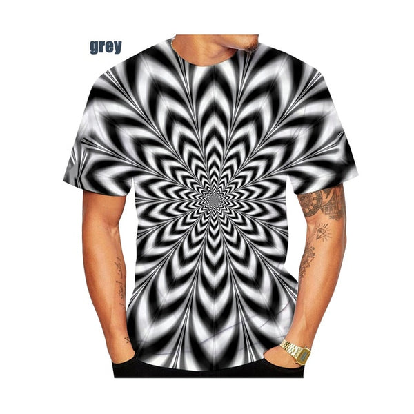 Mens and Womens 3D Print T-Shirt Vertigo Hypnotic Illusion Art