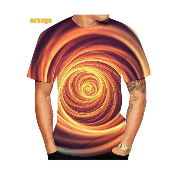 Mens and Womens 3D Print T-Shirt Vertigo Hypnotic Illusion Art