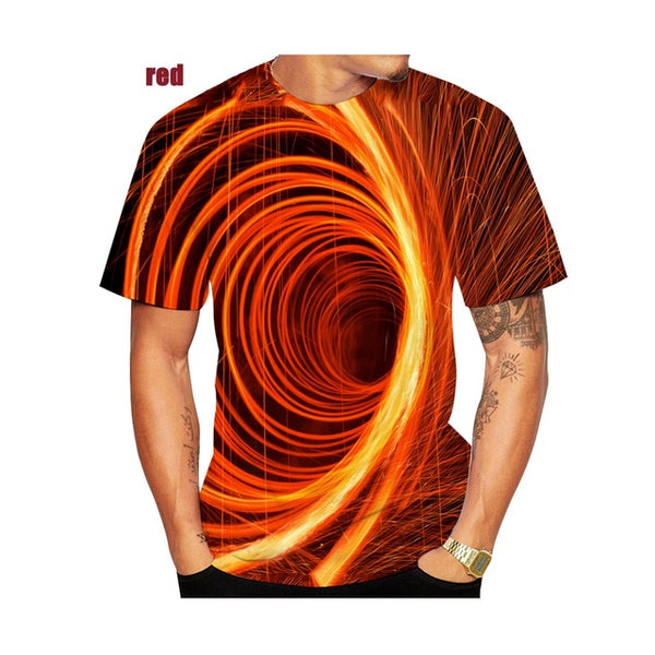 Mens and Womens 3D Print T-Shirt Vertigo Hypnotic Illusion Art