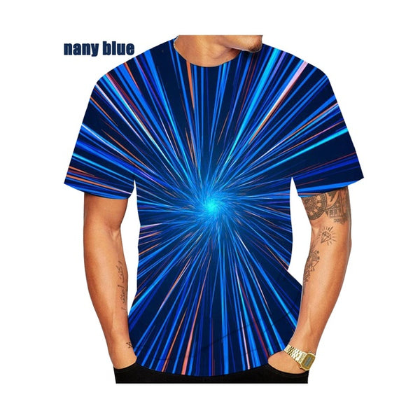 Mens and Womens 3D Print T-Shirt Vertigo Hypnotic Illusion Art