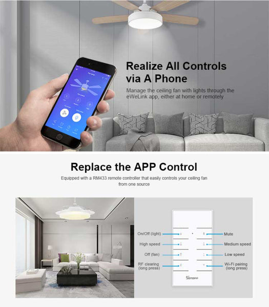 SONOFF Ceiling Fan & Light Switch Controller