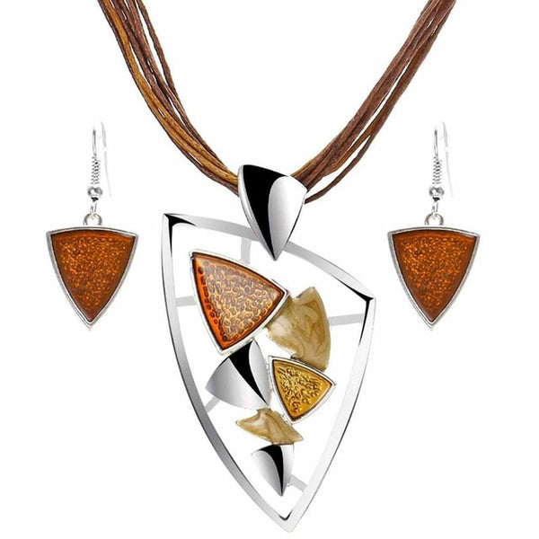Womens ZOSHI Fashion African Jewelry Set Leather Chain