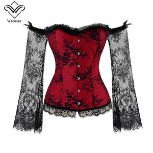 Womens Long Sleeve Lace Up Corset/Bustier
