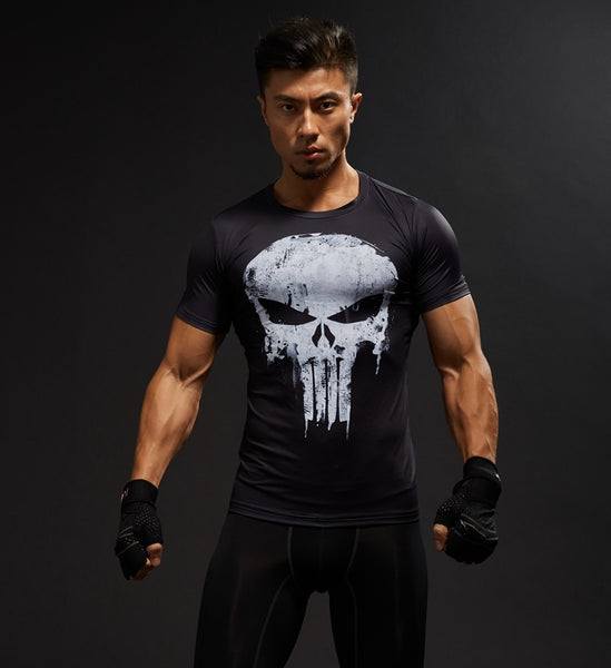 3D Compression Shirts - Captain America Superman Punisher MMA