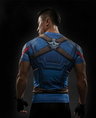 3D Compression Shirts - Captain America Superman Punisher MMA