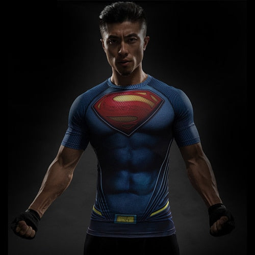3D Compression Shirts - Captain America Superman Punisher MMA