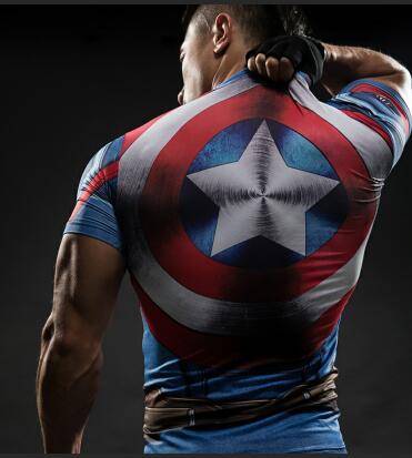 3D Compression Shirts - Captain America Superman Punisher MMA