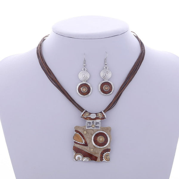 Womens ZOSHI Fashion African Jewelry Set Leather Chain