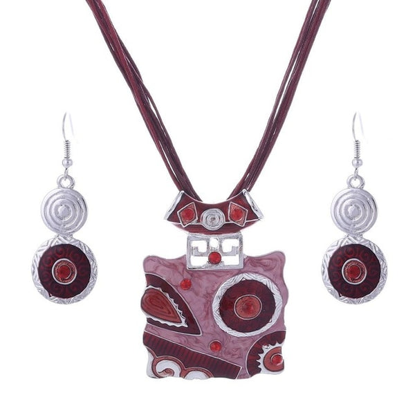 Womens ZOSHI Fashion African Jewelry Set Leather Chain