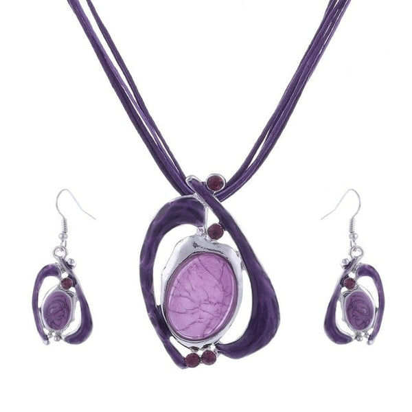 Womens ZOSHI Fashion African Jewelry Set Leather Chain