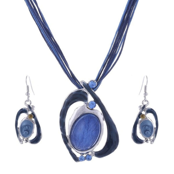 Womens ZOSHI Fashion African Jewelry Set Leather Chain