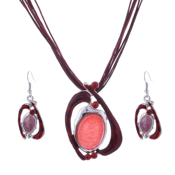 Womens ZOSHI Fashion African Jewelry Set Leather Chain