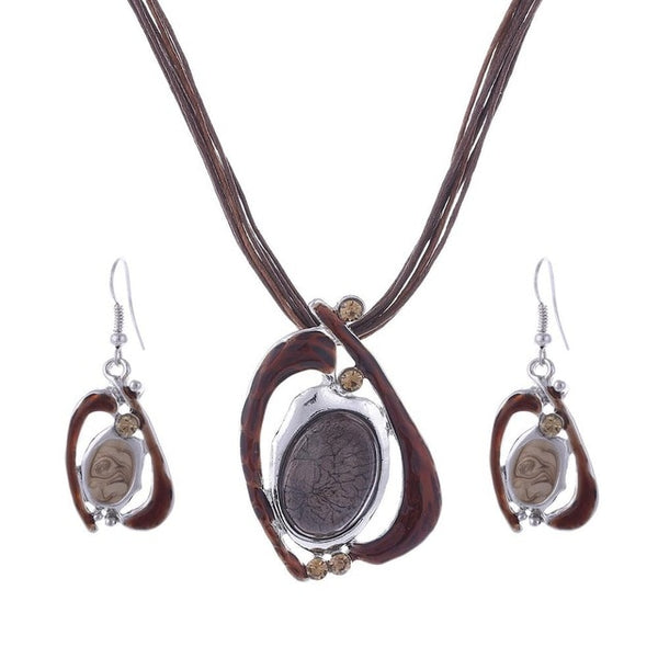 Womens ZOSHI Fashion African Jewelry Set Leather Chain