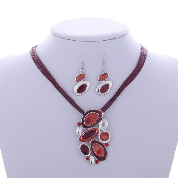 Womens ZOSHI Fashion African Jewelry Set Leather Chain