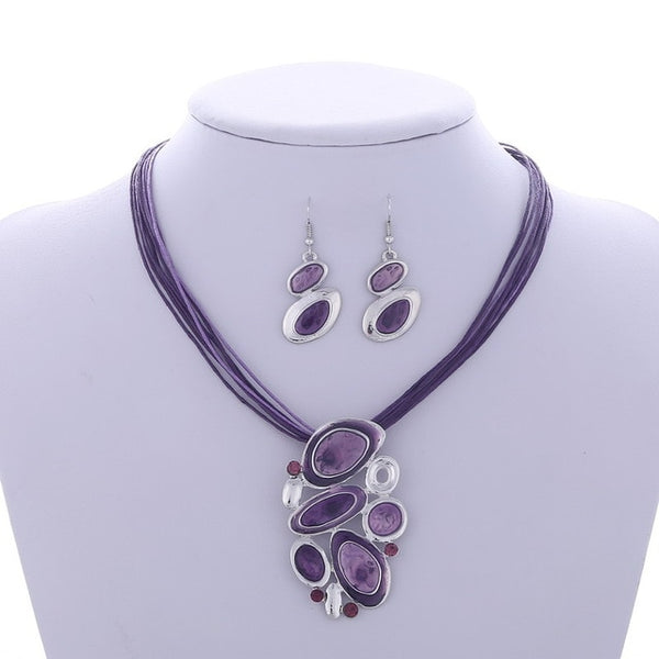 Womens ZOSHI Fashion African Jewelry Set Leather Chain